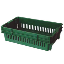 Load image into Gallery viewer, 26L Stackable And Nesting Vented Crate Base Green